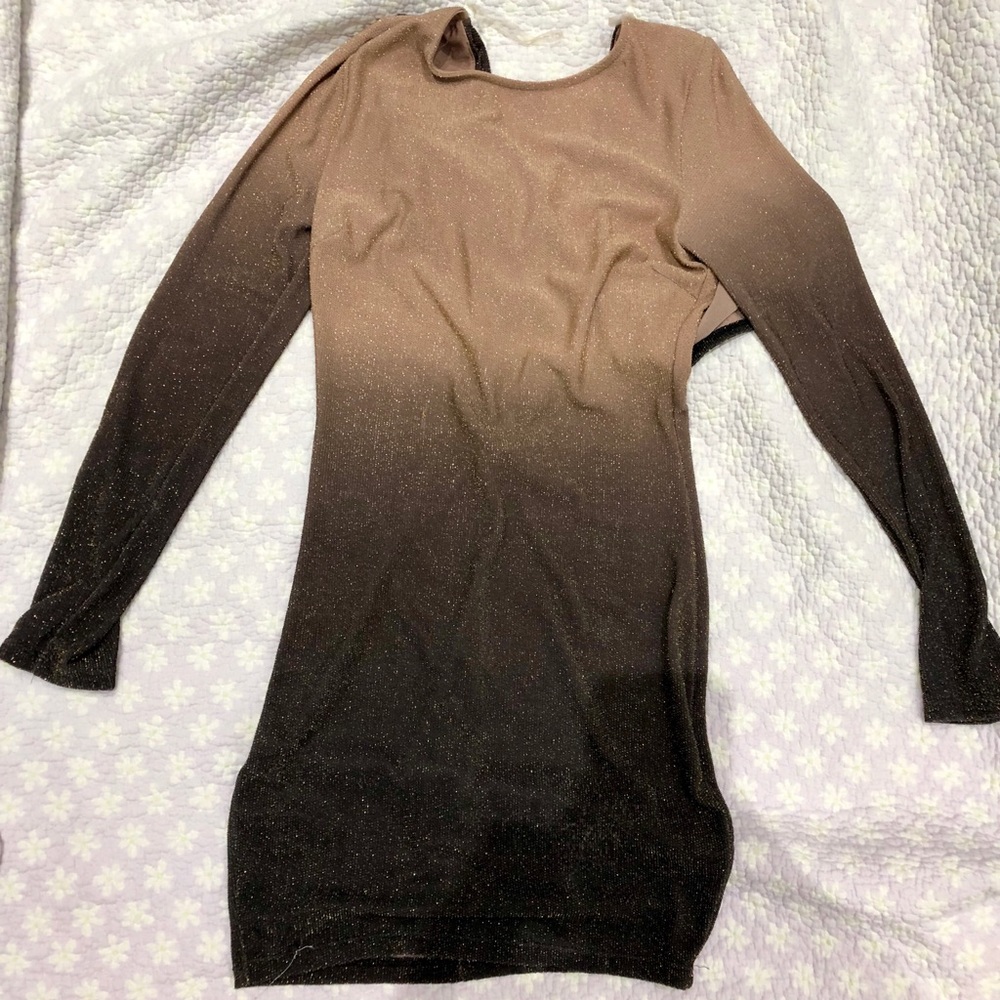 Glittery brown ombré dress